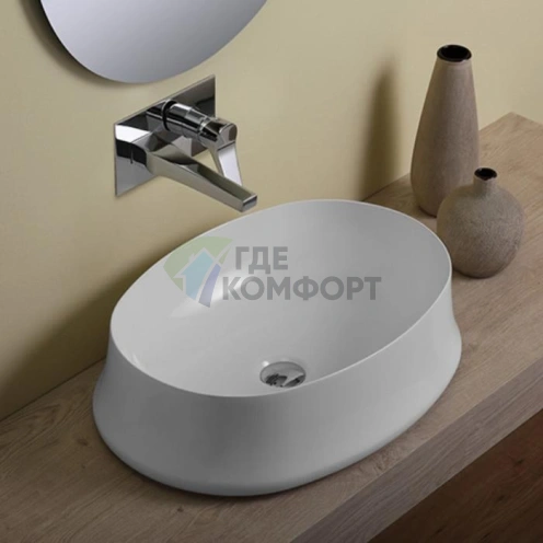 Накладная раковина SIMAS Sharp 60x42 см без отверстия под смеситель - фото 1