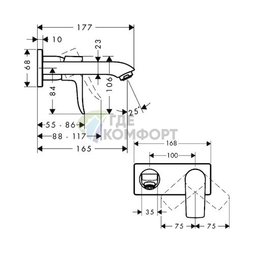 Смеситель для раковины Hansgrohe Metris 31085000 - фото 6