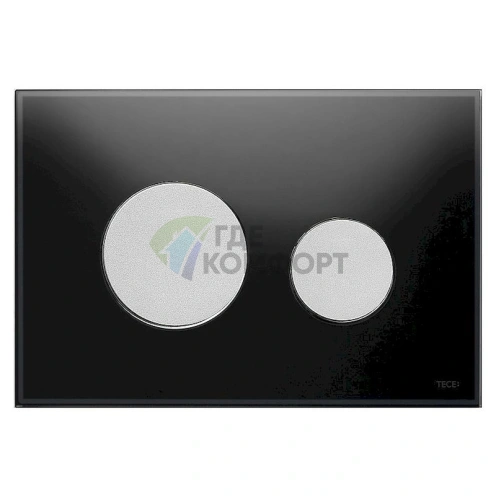 Кнопка смыва TECE Loop 9240655: черное стекло с матовым хромом - фото 1