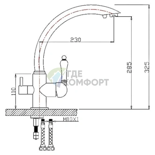 Смеситель для кухни Zorg Clean Water ZR 314 YF-33 сатин - фото 2