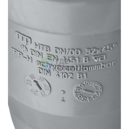 Отвод канализационный HTB 32 45° Ostendorf - фото 3