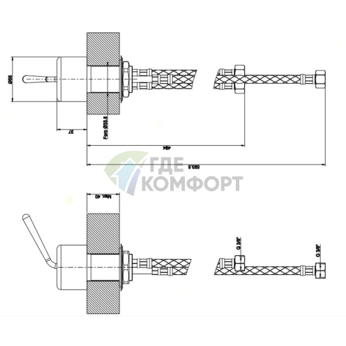 Рычаг управления Gessi Goccia, черный (33700#299) - фото 2