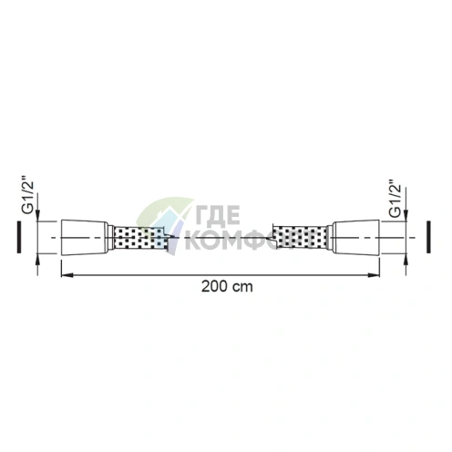 Душевой шланг FIMA Carlo Frattini Wellness 2000 мм, хром (F2128/200CR) - фото 2