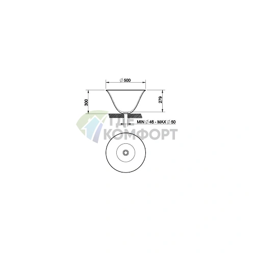 Накладная раковина Gessi Goccia 40 см, белая керамика - фото 2