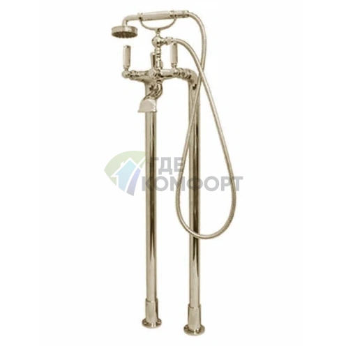 Напольный смеситель для ванны Bossini Liberty с душем, матовый никель (L00130.094) - фото 1