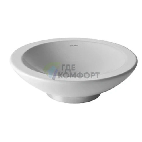 Накладная раковина Duravit Bagnella круглая 40 см без перелива, белая (451400000) - фото 3