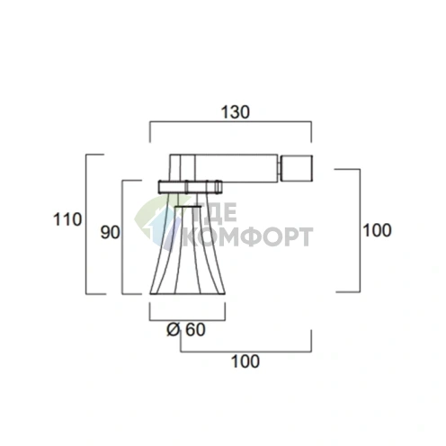 Смеситель для биде двухвентильный SIMAS EIFFEL хром (EIBBM cr) - фото 2