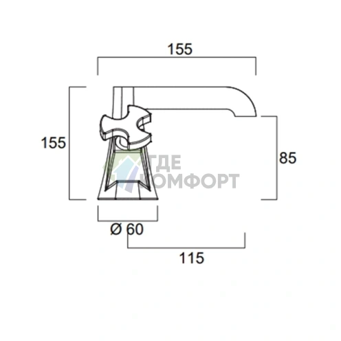 Смеситель для раковины двухвентильный SIMAS EIFFEL хром (EIBLM cr) - фото 2