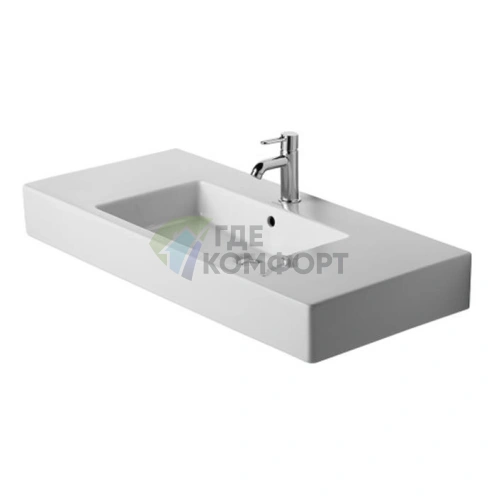 Раковина Duravit Vero для мебели с отверстием под смеситель 1050x490 мм, белая (329100000) - фото 3