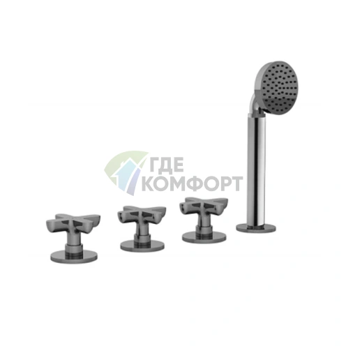 Смеситель для ванны Fantini Icona Classic с ручным душем, хром (53 02 R067) - фото 1