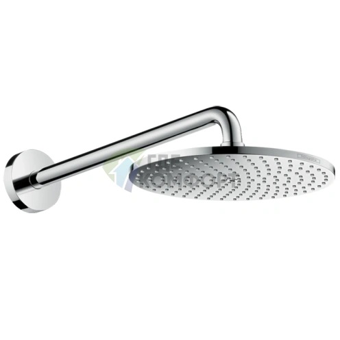 Верхний душ HG Raindance S с технологией PowderRain, 240 мм, настенный держатель и шарнирное соединение, хром (27607000) - фото 1