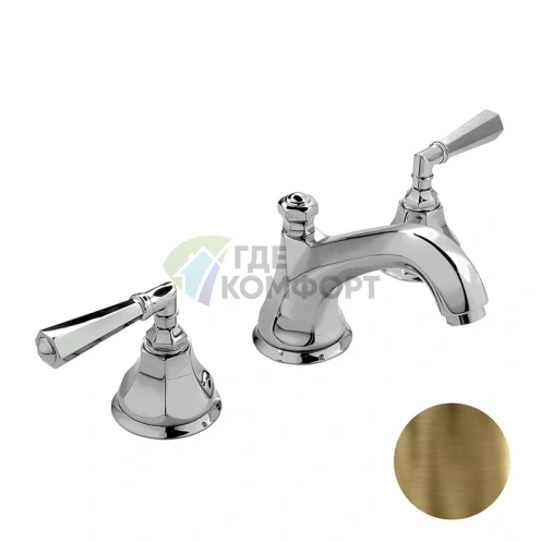 Смеситель для раковины Nicolazzi Teide на 3 отверстия с донным клапаном в бронзовом цвете (1908BZ05) - фото 1