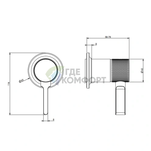 Смеситель GESSI INCISO встраиваемый для раковины, золото (58109#246) - фото 2