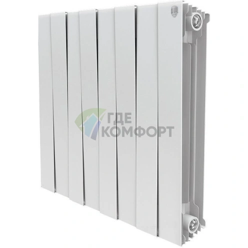 Радиатор биметаллический Royal Thermo Piano Forte 500 bianco traffico 8 секций-белый - фото 1