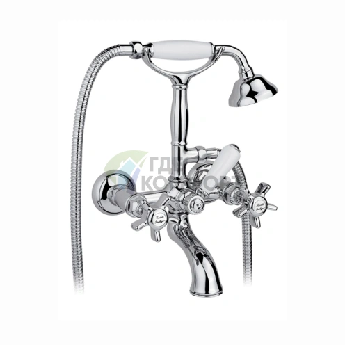 Смеситель для ванны Nicolazzi с душем и двумя ручками (1401CR18) - фото 1