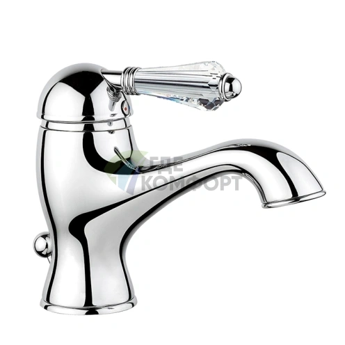 Смеситель для раковины Nicolazzi Cristallo однорычажный с донным клапаном в хроме (3402CR33) - фото 1