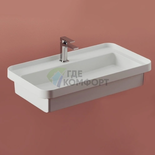 Раковина Artceram Fuori Scala 80x45 см: встраиваемая без перелива, белая (TFL035 01 00 *1) - фото 1