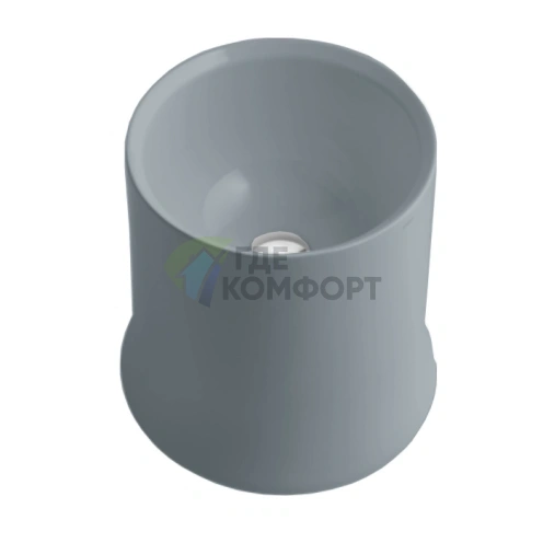 Раковина накладная SIMAS Sharp высокая 42×44 см без отверстия, цвет cemento matt - фото 1