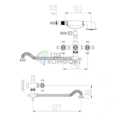 Универсальный смеситель Zorg Antic A 7001WDN-BR: современный дизайн и надежная конструкция из латуни - фото 2