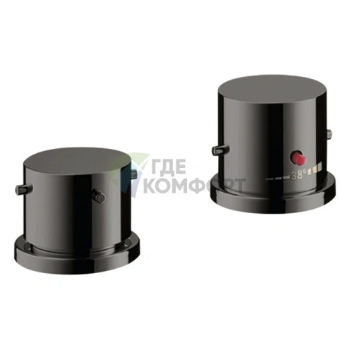 Термостатический смеситель AX Starck для ванны накладной, полированный черный хром (10480330) - фото 1