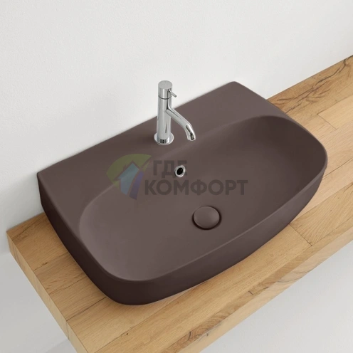 Подвесная раковина Kerasan Nolita 70x45 см, цвет Бургундский матовый (534275*1) - фото 1