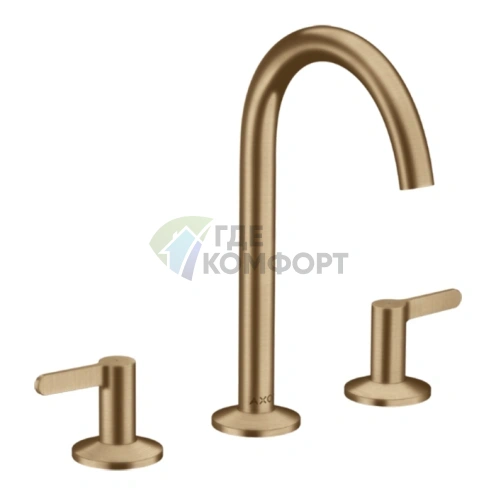 Смеситель для раковины AX One 170: 3 отв., p-open, цвет шлифованная бронза (48050140) - фото 1