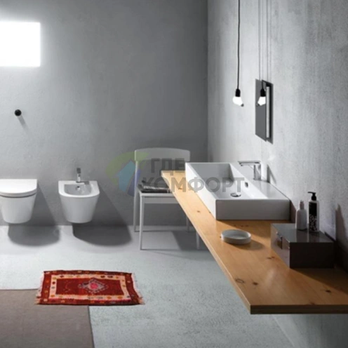 Раковина GSI Kube 100x47 см с переливом, 1 отверстие под смеситель, белый цвет - фото 1