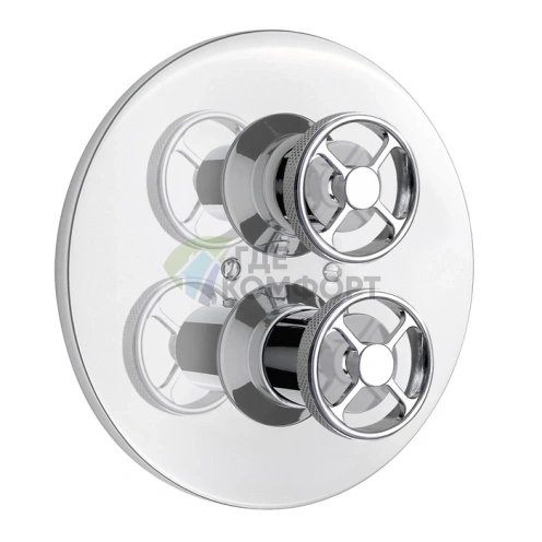 Внешняя часть термостатического смесителя Nicolazzi Termostatico 3/4 с запорным вентилем, хром (4909CR44) - фото 1