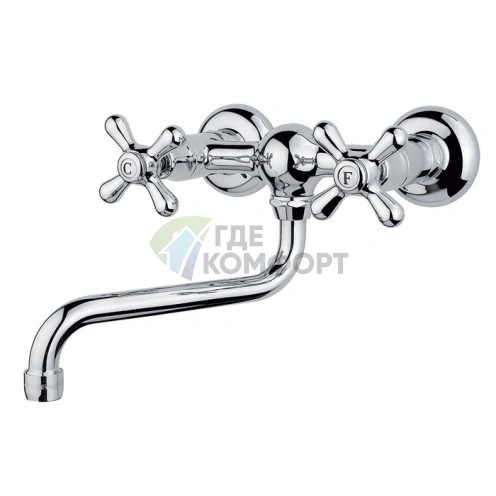 Настенный смеситель для раковины Nicolazzi Nuova Brenta с двумя ручками, хром (2505CR) - фото 1