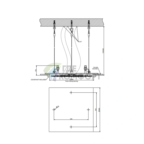 Встраиваемая душевая система Gessi Minimali 500x500: 3 режима — тропический ливень, водопад и распыление, цвет Mirror Steel (57907#238) - фото 2
