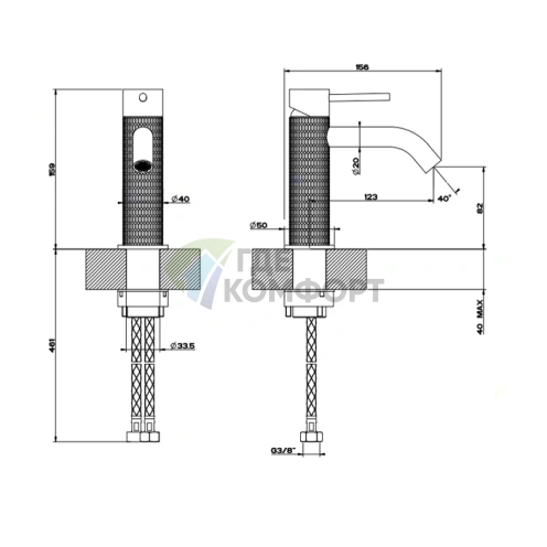 Смеситель для раковины GESSI 316: однорычажный, сталь матовый хром (54202#239) - фото 2