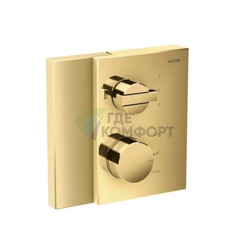 Термостат для душа AX Edge с золотым покрытием и переключателем на 2 источника (46760990) - фото 1