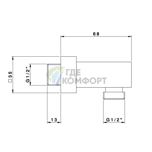 Подключение для гибкого шланга Nicolazzi Doccia для смесителей Antelao, Vincent, Margherita, Old Iron Matt (5691FV) - фото 2