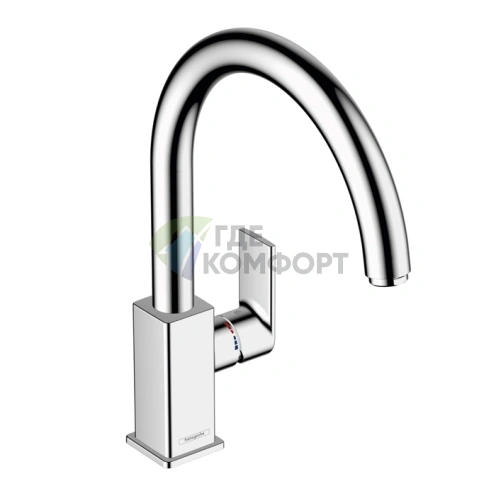 Однорычажный кухонный смеситель Hansgrohe Vernis Shape M35 с поворотным изливом, хром (71871000) - фото 2