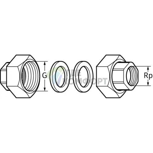 Комплект латунных гаек DAB BRASS UNION KIT 1 1/2