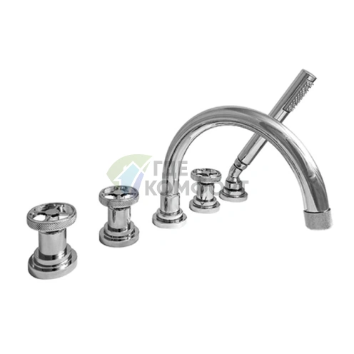 Смеситель для ванны Nicolazzi Arena на 5 отверстий с изливом 21,8 см, хром (3314CR44) - фото 1