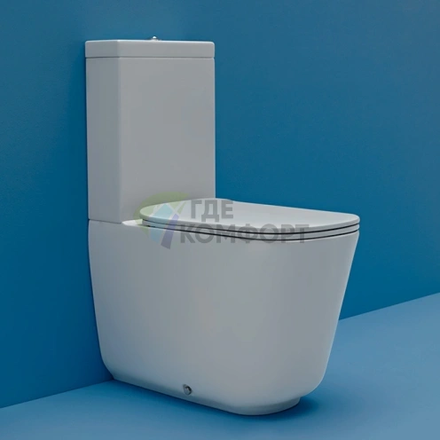 Унитаз-моноблок Kerasan Tribeca с креплением WB5N в матовом белом цвете (511730) - фото 1