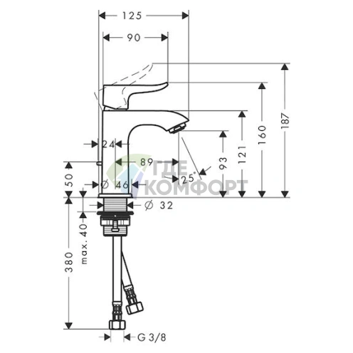Смеситель для раковины Hansgrohe Metris 31088000 - фото 6