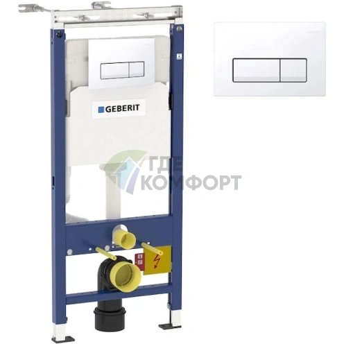 Система инсталляции для унитазов Geberit Duofix рамная 458.125.11.1 4 в 1 с кнопкой смыва - фото 1