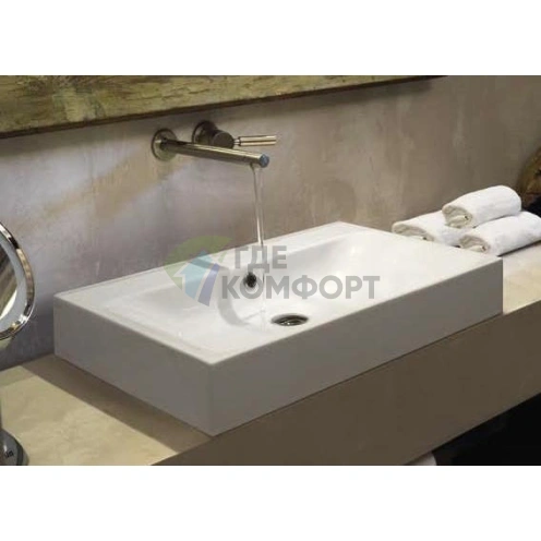 Раковина KERASAN Cento 60×45 накладная с одним отверстием белая (353101*1) - фото 3