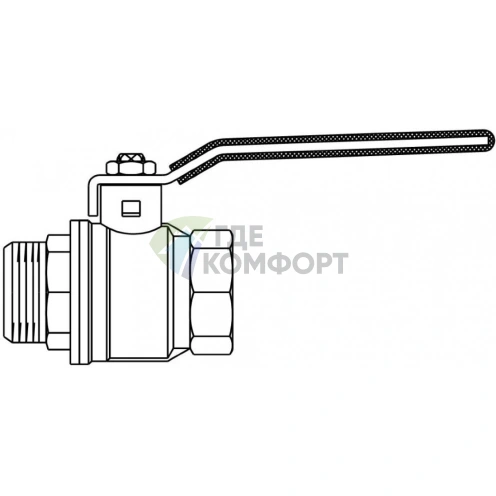Кран шаровый 1 1/4 НВ маховик из алюминия Optibal Oventrop - фото 2