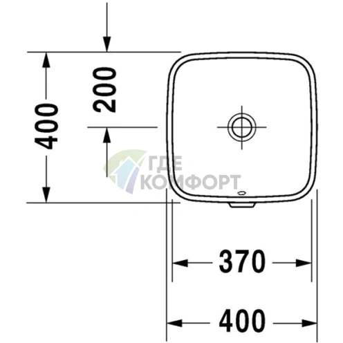 Раковина Duravit DuraStyle 370х370 мм: встраиваемая снизу без отверстия под смеситель (373370000) - фото 2