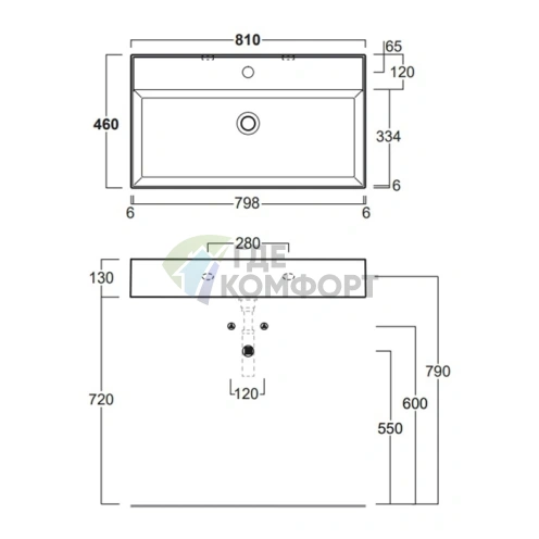 Подвесная раковина SIMAS AGILE 81x46 см с переливом, белая - фото 2