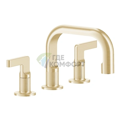 GESSI INCISO Смеситель для раковины на 3 отверстия в золотом цвете (58011#246) - фото 1