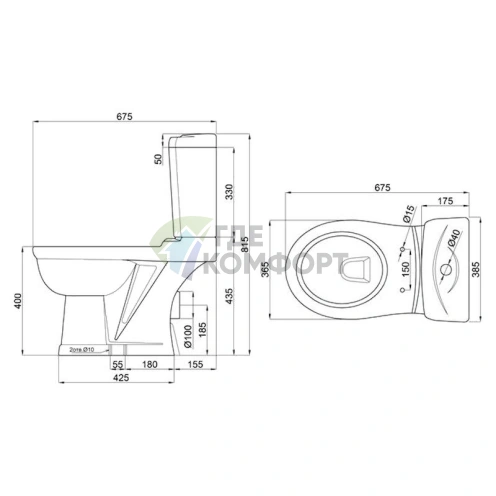 Компактный унитаз Della Antler Super Plus с микролифтом - фото 4