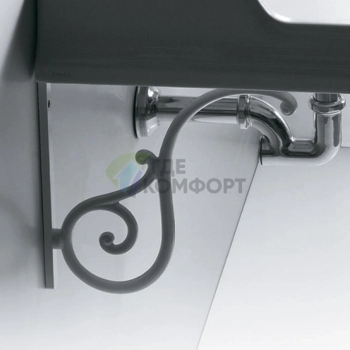 Раковина SIMAS Arcade 90 90x56 белая с 3 отверстиями и металлическими кронштейнами - фото 1