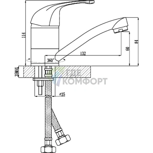 Кухонный смеситель Rossina C40-22U для мойки - фото 2