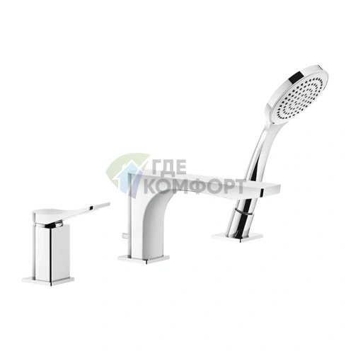 Смеситель для ванны GESSI Rilievo с выдвижной лейкой, настенный монтаж, хром (59037#031) - фото 1