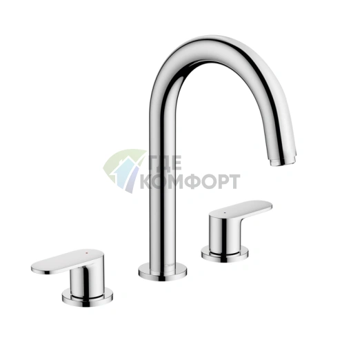 Смеситель для раковины Hansgrohe Vernis Blend на 3 отверстия с донным клапаном, хром (71553000) - фото 1