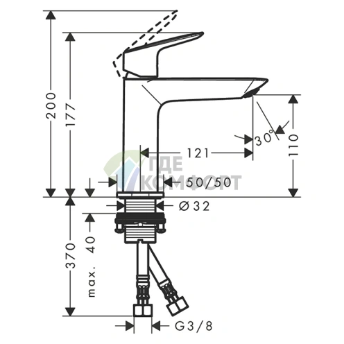 Смеситель для раковины Hansgrohe Logis 110 Fine p-o хром (71252000) - фото 2